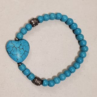 帶愛心的綠松石串珠手鍊64238420252417110
