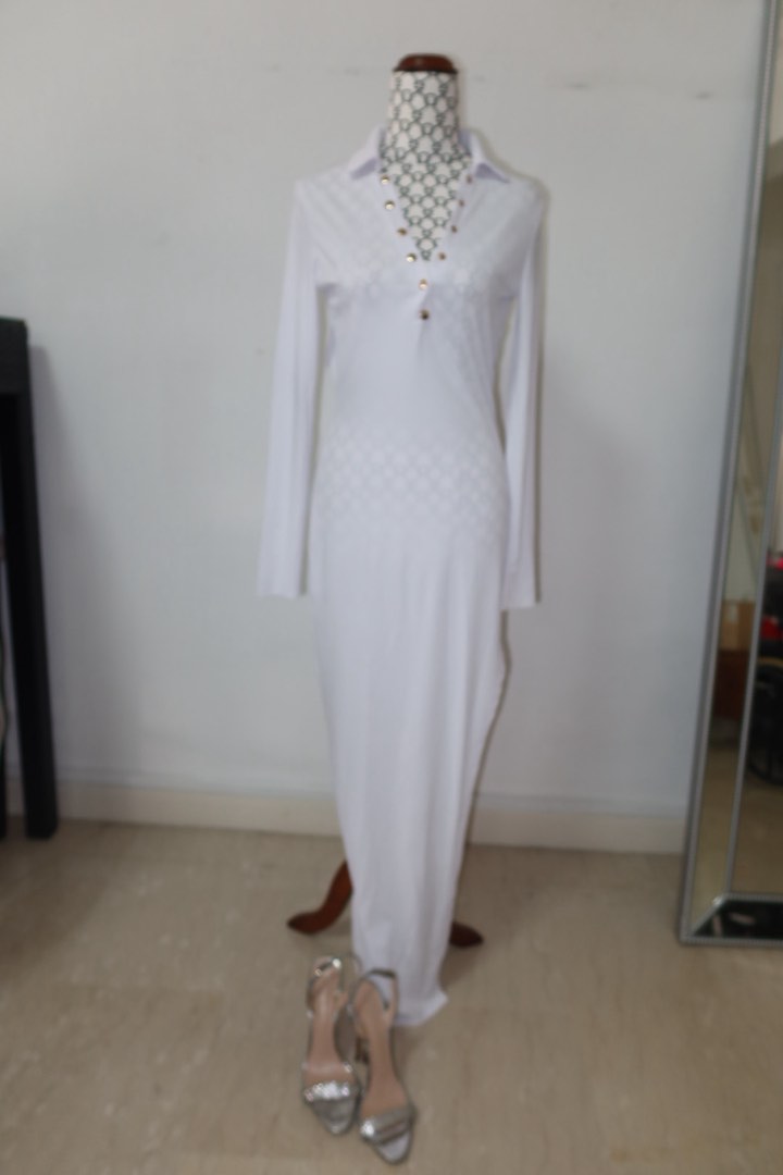 Annem Long Sleeve Maxi Dress - White