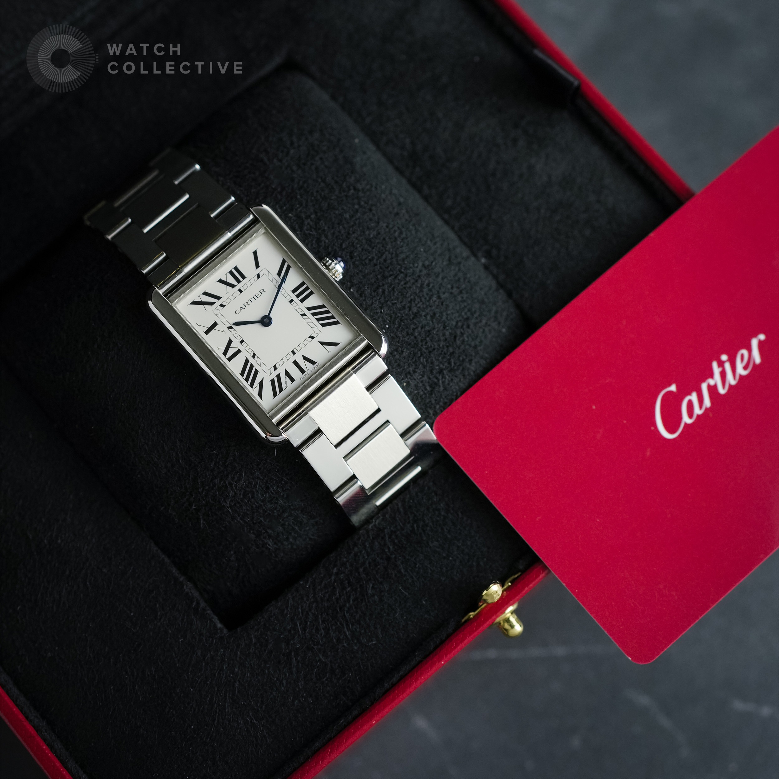 🔥2021 FULL🔥 Cartier Tank solo in mid size with Bracelet, Quartz