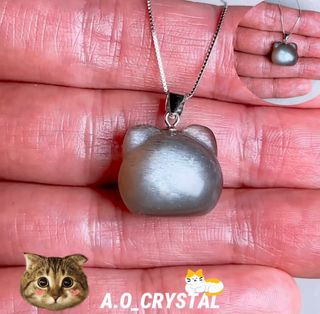 "Rare Black Sunstone Core! This Time Made a Cat Pendant in 925 Silver! Won't Have a Second One! Don't Miss It😻" 😍 Super Shiny 💖 How Pretty? Just Watch the Video, No More Words Needed 🤣 Black Sunstone Cat Pendant in 925 Silver 😻 $178 💖 (Also Known as Black Sunstone) 👍🏻64218457725826110