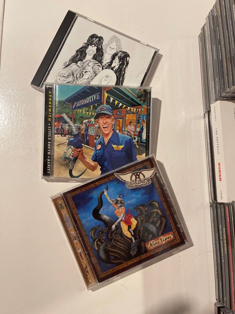 Aerosmith cd collection (Category: CDs & DVDs) located in Pasig City. Submitted by vr1998 (Listing ID 1385612394, Image 1). Description: Take all for 600 All in mint condition.