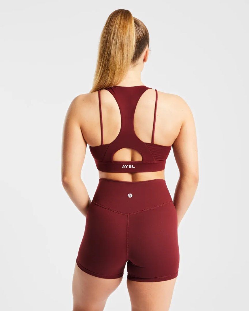 AYBL Core sports vra medium (Category: Activewear) located in Iba. Submitted by xooperfindslb (Listing ID 1385556711, Image 1). Description: Aybl core sports bra Mauve wine red medium on tag No issue Good as new Band size - 26- 30 inches .