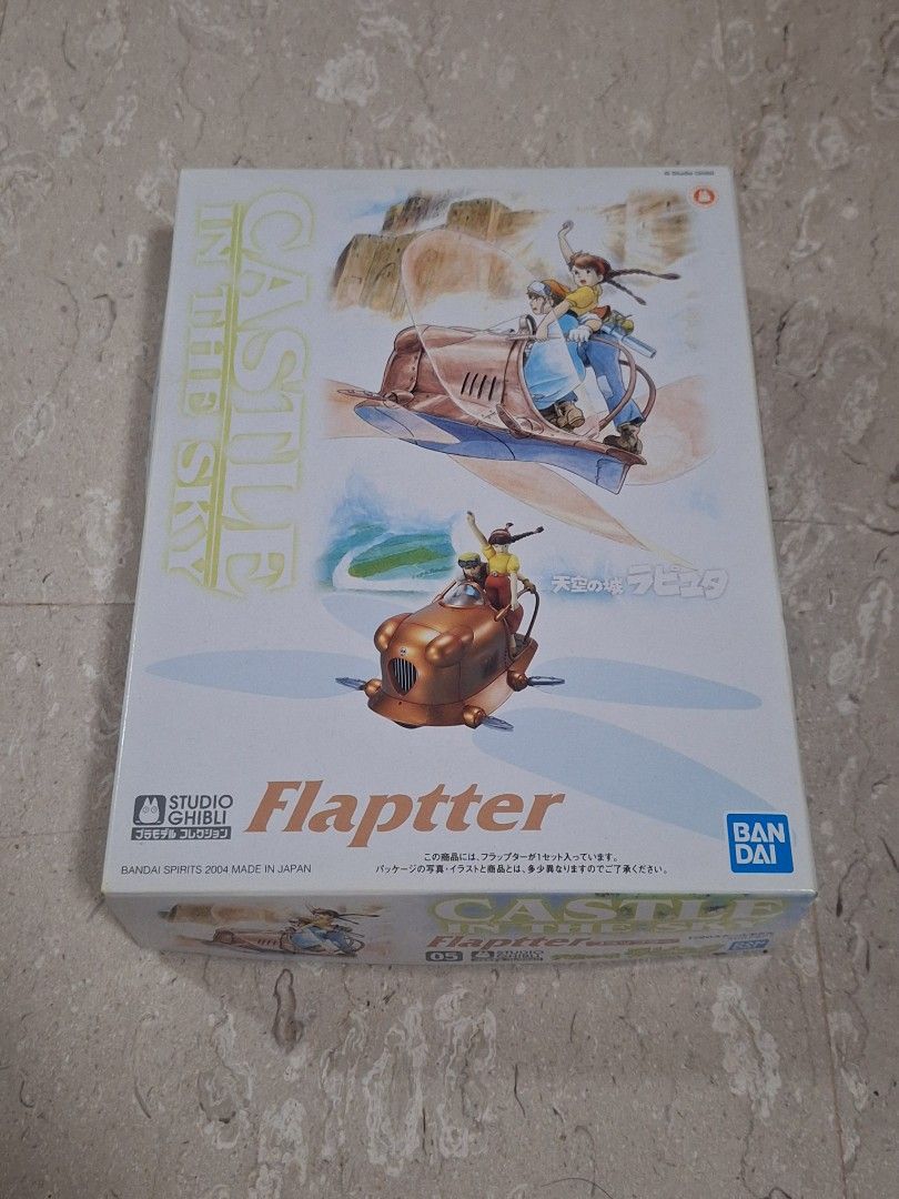 Bandai Studio Ghibli Flaptter Model Kit (Category: Gundam Model Kits) located in Singapore. Submitted by ever_blue (Listing ID 1385603497, Image 1). Description: Unopened model kit of a Flaptter from 'Castle in the Sky' bought in Ghibli Museum in Tokyo, Japan Perfect for Studio Ghibli fans of the film, and can be assembled and painted for a fun mini project :).