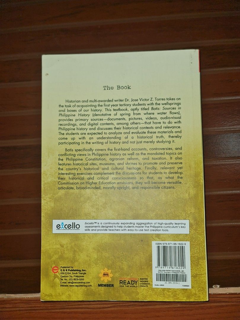 Batis Sources in Philippine History (Category: Textbooks) located in Cavite. Submitted by yionessthegreat (Listing ID 1385558809, Image 3). Description: Walang sulat..
