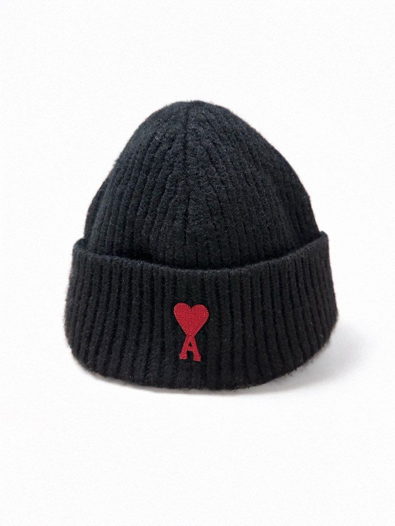 BLACK WOOL AMI DE COEUR BEANIE (Category: Beanies) located in Las Pinas. Submitted by billbars (Listing ID 1385546446, Image 1). Description: SRP: Php 10,600 Selling for only Php 5,000 Slightly Negotiable Opening - 10 inches in width Height - 6.8 inches in height Beanie in wool knit Unisex product Ribbed stitch Ami de Coeur patch Made in Italy Bought in Japan Feel free to send a message!.