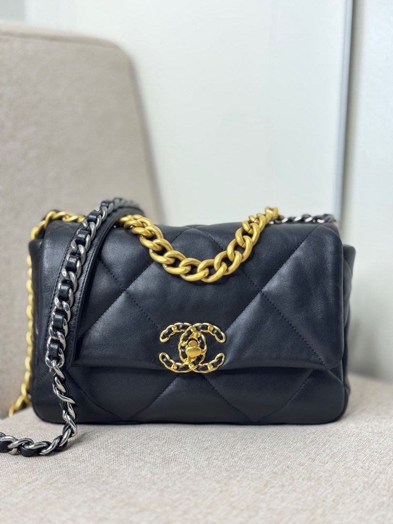 Chanel C19 Small Black Series 31 (Category: Luxury Bags & Wallets) located in Cavite. Submitted by purgingmycloset888 (Listing ID 1385465870, Image 1). Description: Preowned 9.5/10 Condition C H A N E L C19 Small in Black Series 31 With Card & Dustbag.