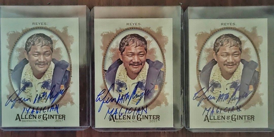 Efren Bata Reyes Signed (Category: Raw Singles) located in Paranaque City. Submitted by marcusandrei0424 (Listing ID 1385606666, Image 2). Description: Lot sale 3pcs Efren Bata Reyes Signed Cards 2017 Allen and Ginters w/magician inscription 1993 WWC Rookie w/magician inscription 1993 WWC World Team w/magician inscription 40k 2017 Allen and Ginters w/magician inscription 15k each Set 8,910,cue ball with case-30k.