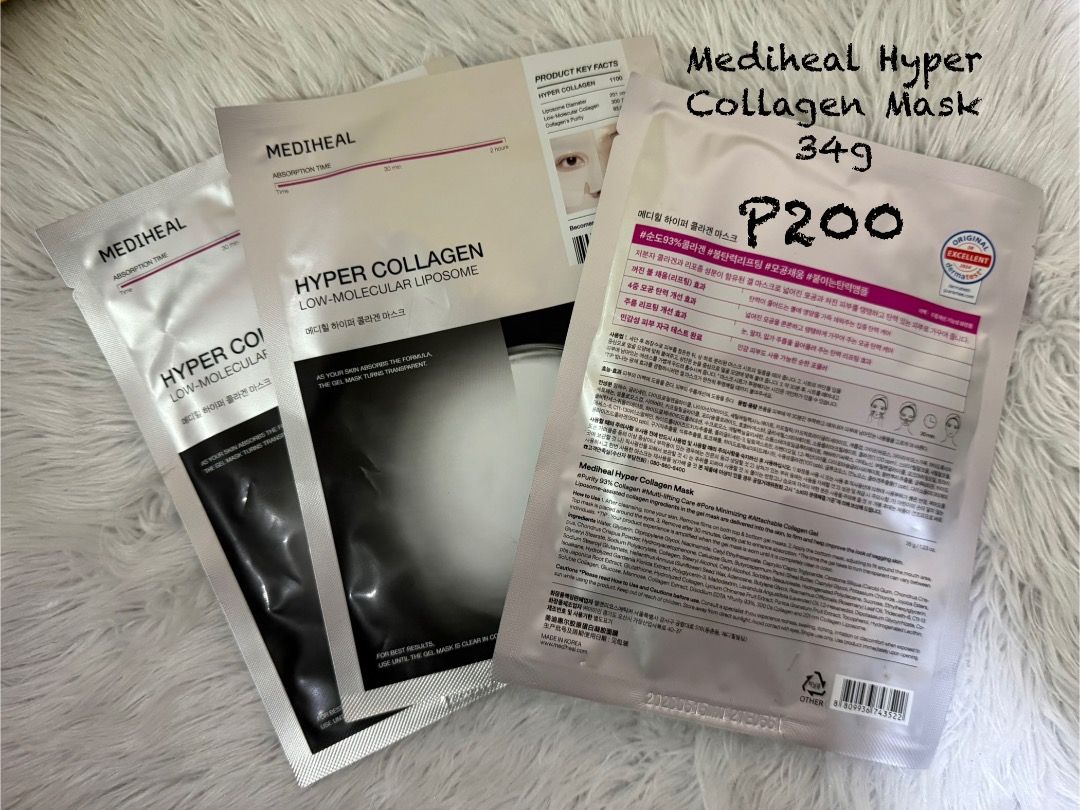 Mediheal Hyper Collagen Mask (Category: Face Care) located in Quezon City. Submitted by cgemb024 (Listing ID 1385440225, Image 1). Description: Bought from korea.