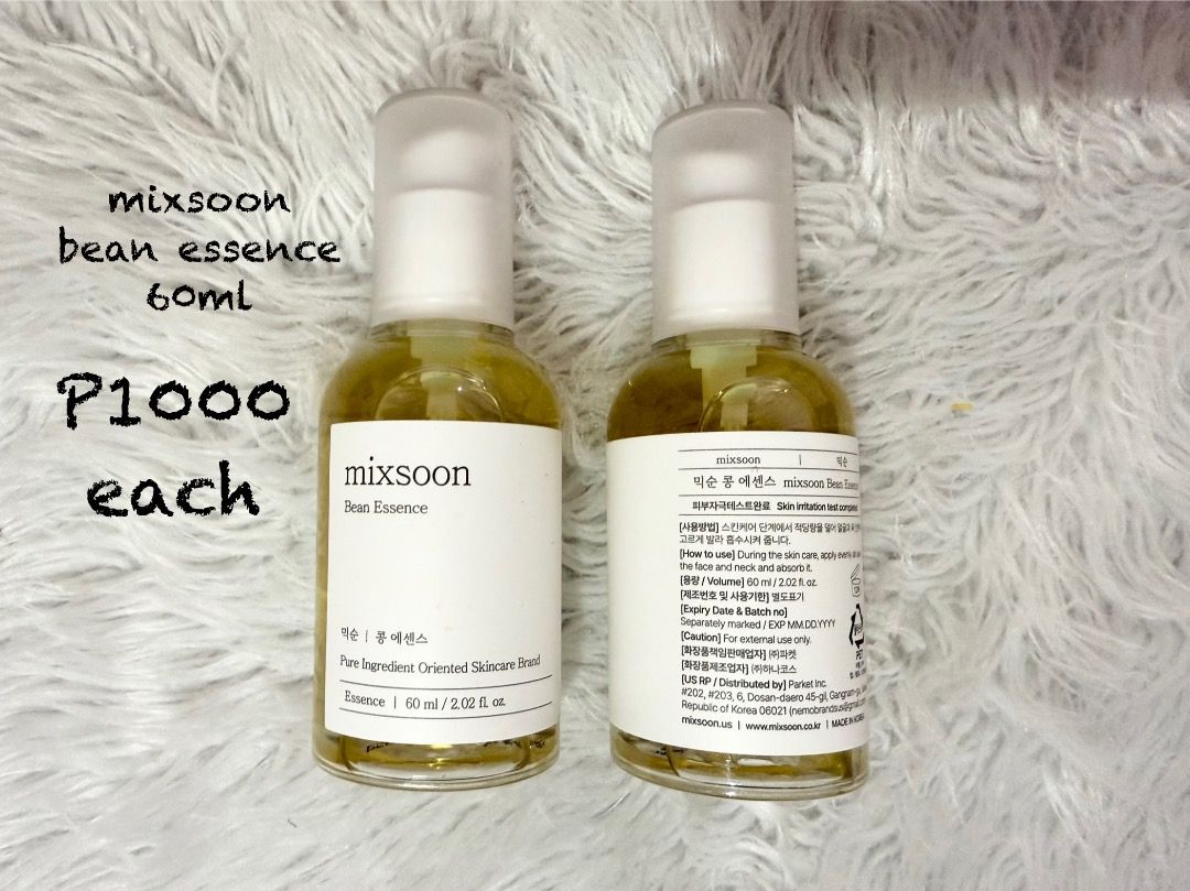 mixsoon bean essence (Category: Face Care) located in Quezon City. Submitted by cgemb024 (Listing ID 1385442497, Image 1). Description: Bought from korea.