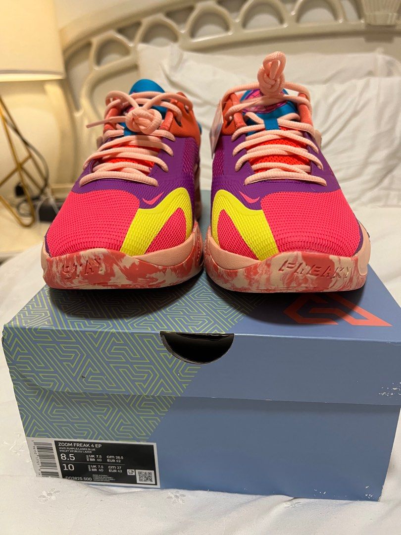 Nike zoom Freak 4 Vivid purple (Category: Sneakers) located in Makati City. Submitted by 9ine_ (Listing ID 1385495638, Image 1). Description: Authentic Nike Zoom Freak 4 Vivid Purple Size 8.5 Brand new.