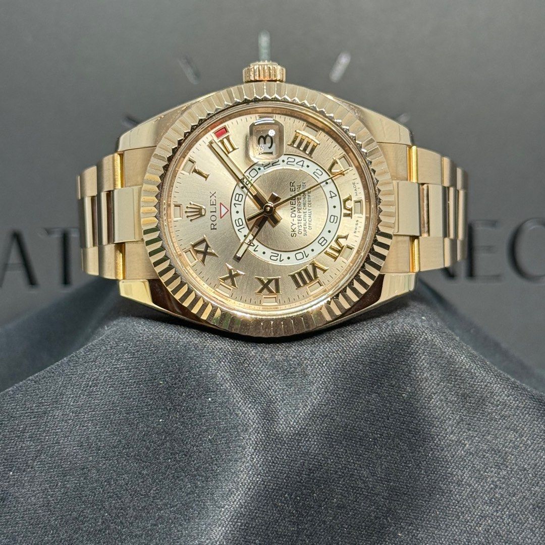 Rolex 326935 Sky Dweller Rose Gold Sundust Dial 42mm (Category: Watches) located in Singapore. Submitted by watchconnect (Listing ID 1385595452, Image 1). Description: Rolex 326935 Sky Dweller Rose Gold Sundust Dial 42mm 🔥🔥Shop Based🔥🔥 Price: 💰💰 - Full Set W/ Green Tag, Box, Manual, Booklets, Warranty Card (2018) Join us for exclusive early access & updates on our latest arrivals. 💳Credit Card One Time Payment Or Installment Available (PM 