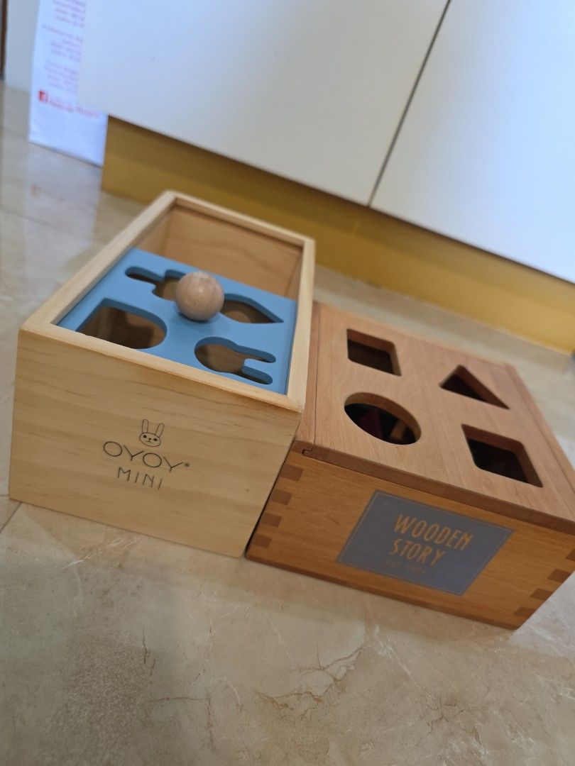 Shape sorter (Category: Infant Playtime) located in Quezon City. Submitted by hssgs (Listing ID 1385435233, Image 1). Description: oyoy mini and wooden story.