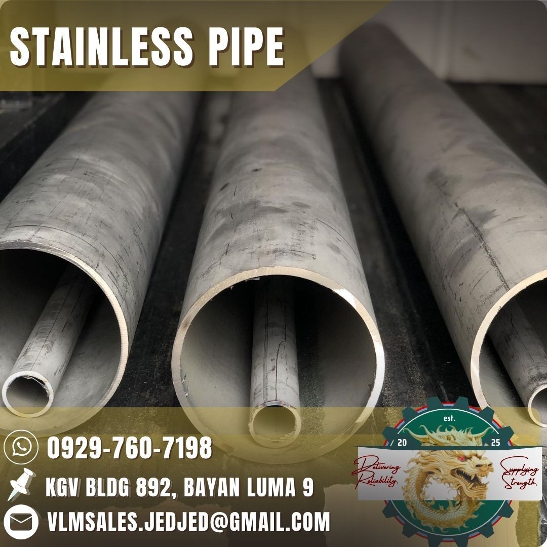 Stainless Pipes (Category: Construction & Building Materials) located in Manila. Submitted by vlmhardwarevennice (Listing ID 1385451999, Image 1). Description: VLM Hardware and Construction Supplies Supplying Strength, Delivering Reliability.