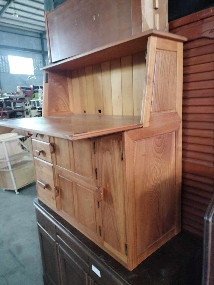 Study Table with Drawer & Cabinet (Category: Tables & Sets) located in Caloocan City. Submitted by lmga0731 (Listing ID 1385611818, Image 3). Description: Solid wood Study board w/drawer & Cabinet From Japan Dimension: Height - 41 inches Length - 43 inches Width - 10.5 x 16.5 inches.
