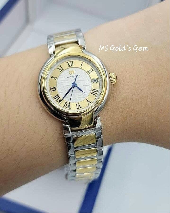 TechnoMarine Two Tone Yellow Gold and Silver Watch (Category: Women's Watches) located in Quezon City. Submitted by msgoldsgem (Listing ID 1385562183, Image 1). Description: Php 5,500 pesos plus shipping fee 💯 Original TechnoMarine Two-Tone Silver and Yellow Gold Round Analog Watch ⌚32mm Case Diameter ✅ All Stainless Steel 🚗 On hand and ready to ship! Don’t miss out on this deal 📸 Actual photos posted – What you see is what you get! 🎁 Perfect
