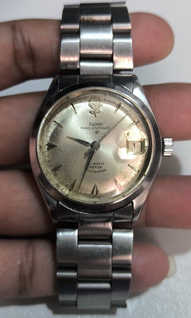 Tudor Prince Oysterdate (Category: Luxury Watches) located in Taguig. Submitted by j_watches007 (Listing ID 1352526658, Image 3). Description: Authentic Secondhand ⌚ Vintage Used Watch Tudor Prince Oysterdate Big Rose Rotor Self winding Swiss Made Stainless Steel 34mm Replacement Bracelet 7' wrist size ' Watch Only ' DISCLAIMER: IT'S OLD WATCHES EXPECT OF SOME SCRATCHES/SIGNS OF USAGE & PLEASE MANAGE YOUR EXPECTATIONS. THANKYOU. PS' IF CAN'T RPLY