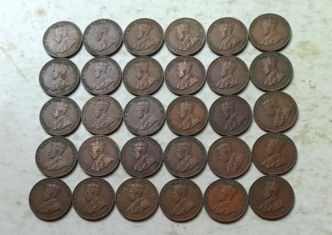 香港1931年1仙硬幣共30枚（品相實物如圖）, 興趣及遊戲, 收藏品及紀念品, 錢幣- Carousell