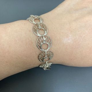 海外二手市场搜回 70年代手工制作手掐活动镂空手链64239408540674110