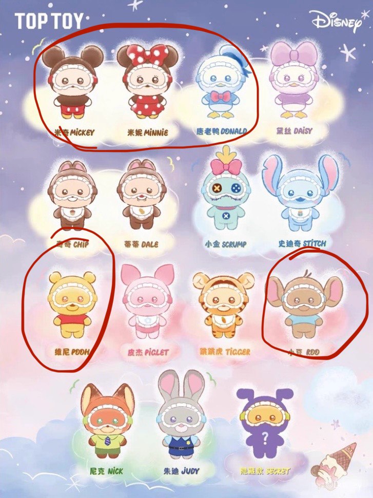 全新 TOPTOY迪士尼眯眯眼系列毛絨掛件, 興趣及遊戲, 玩具 & 遊戲類 - Carousell