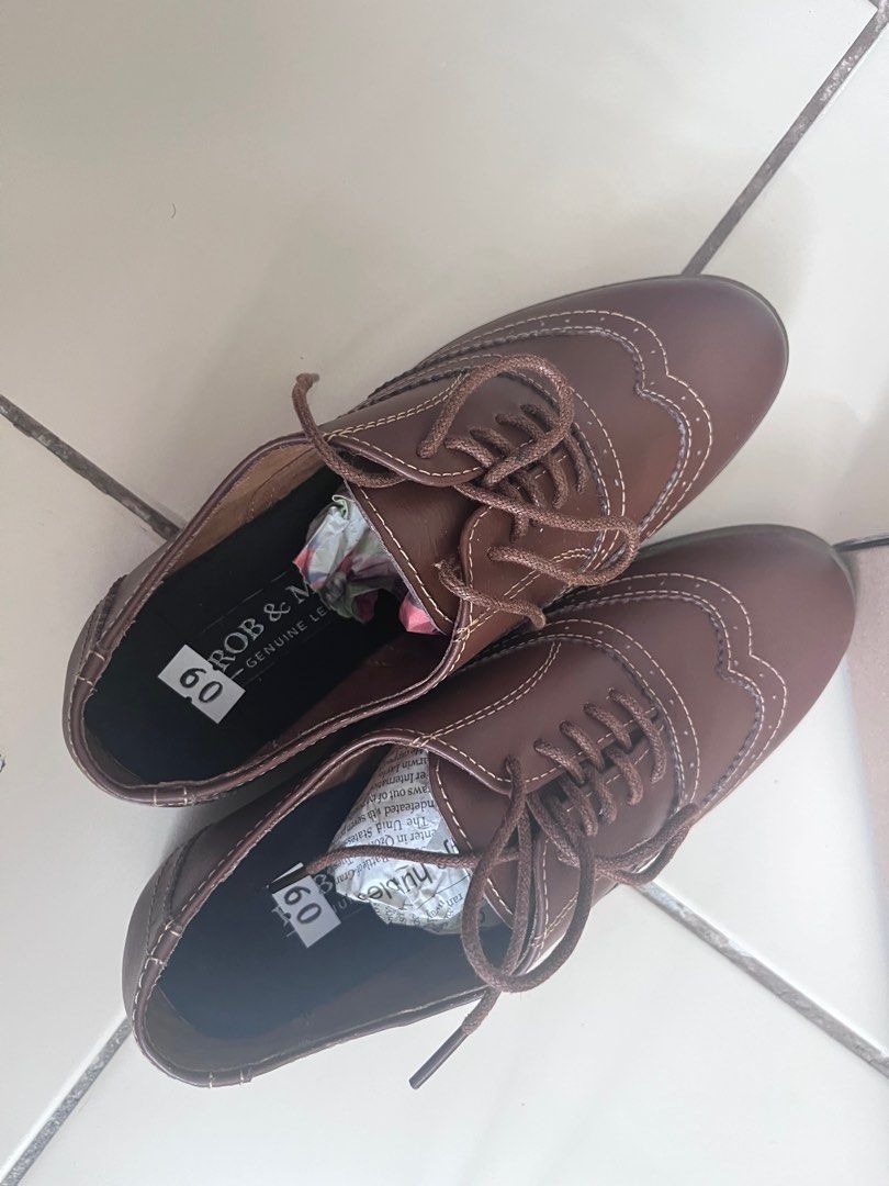 Authentic Rob & Mara Victoria Brogues in Coffee (Category: Casual Shoes) located in Manila. Submitted by sarah_0001 (Listing ID 1385637817, Image 3). Description: Unused; bought on July 2025 supposedly as a gift Size 6 or 22cm Retail price: Php2,800 From the website: Dress to impress. Whether you’re going to the office or meeting your friends, you can count on our Victoria Brogues to give a classic and sophisticated look to your outfit. With its 
