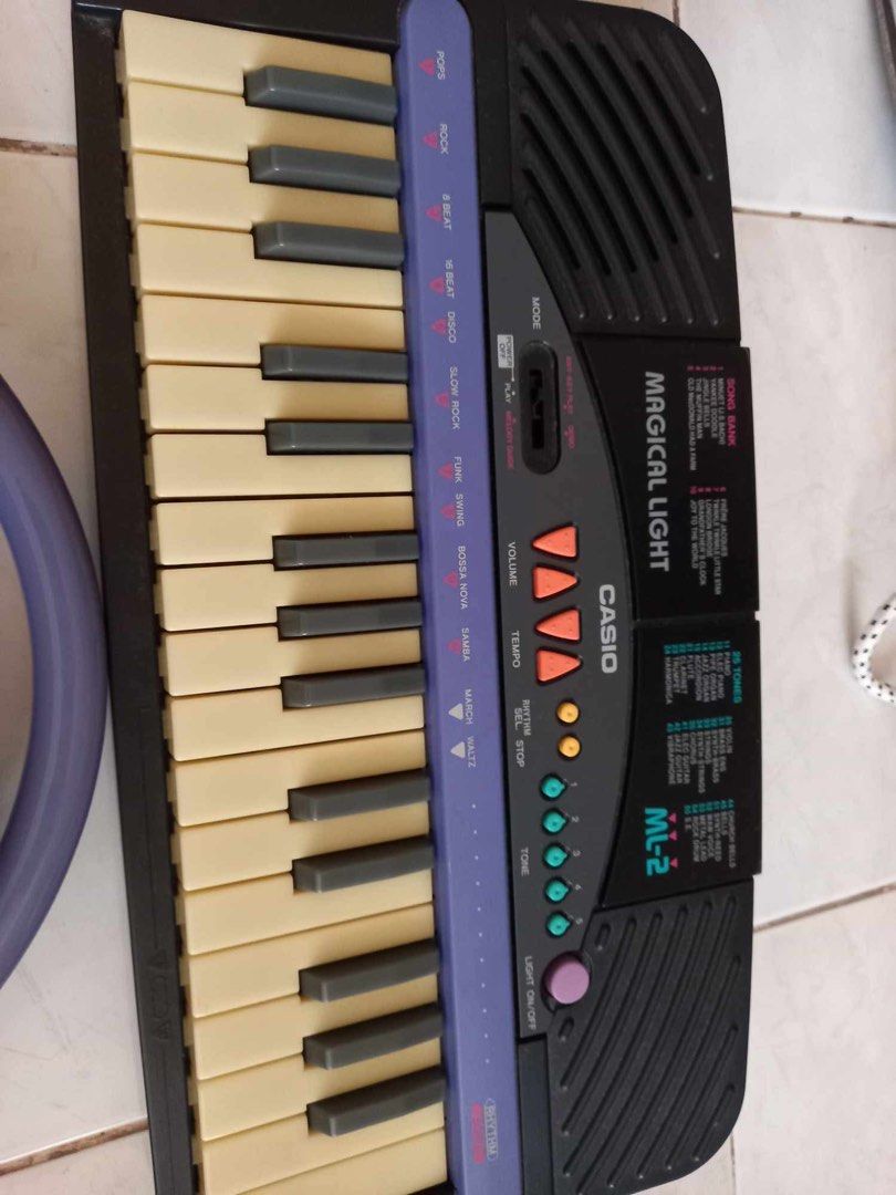 Casio portable piano (Category: Musical Instruments) located in Naga. Submitted by happeemarket (Listing ID 1385689672, Image 1). Description: Working kahit tanggal na ungbisang black tiles na dididkit lang po.