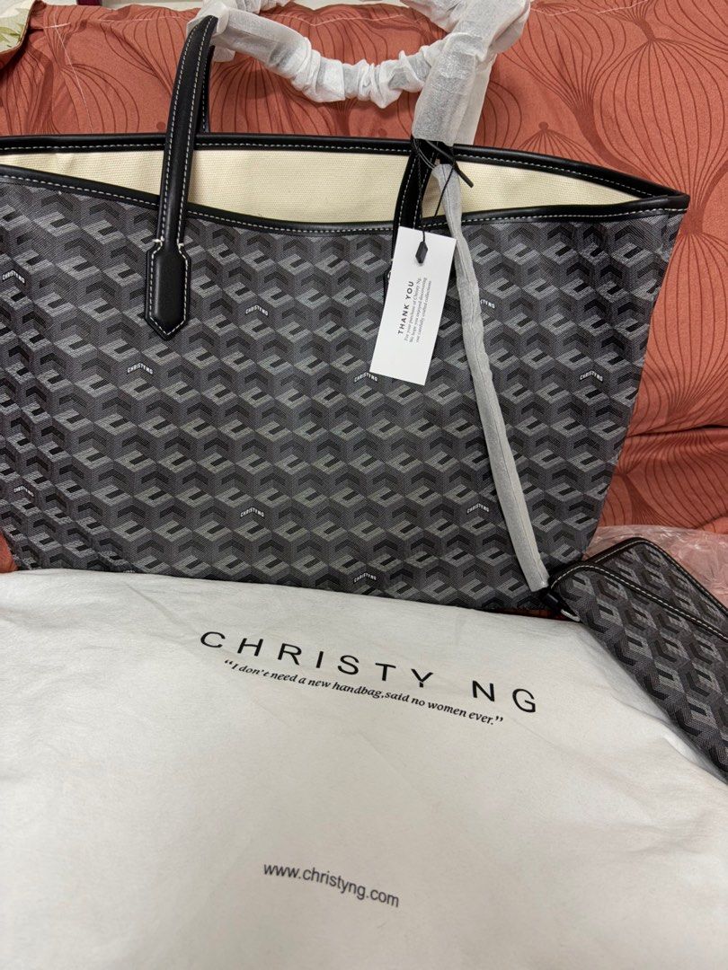 Christy Ng Russo Monogram tote bag new (black), Women's Fashion, Bags ...