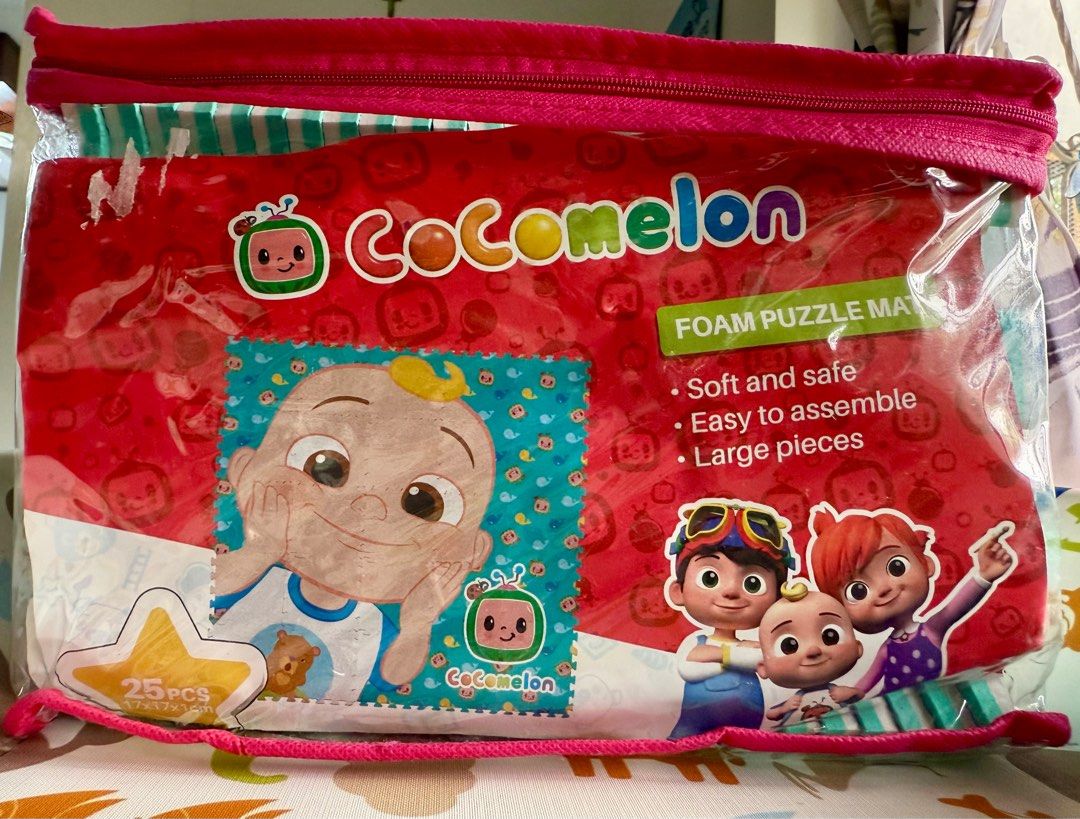 Cocomelon Playmats and Bag Set (Category: Infant Playtime) located in Paranaque City. Submitted by stella_vicky (Listing ID 1385648040, Image 2). Description: Brand new, never been used Cocomelon items from Baby Company: - 1 pc. Foldable playmat (59 inches in length): SRP 349 - 1 pc. Puzzle playmat: SRP 459 - 1 pc. Duffle bag: SRP 399 Retails for PHP 1,207, selling for just PHP 950 • No haggling. You will not be entertained. • You will arrange fo