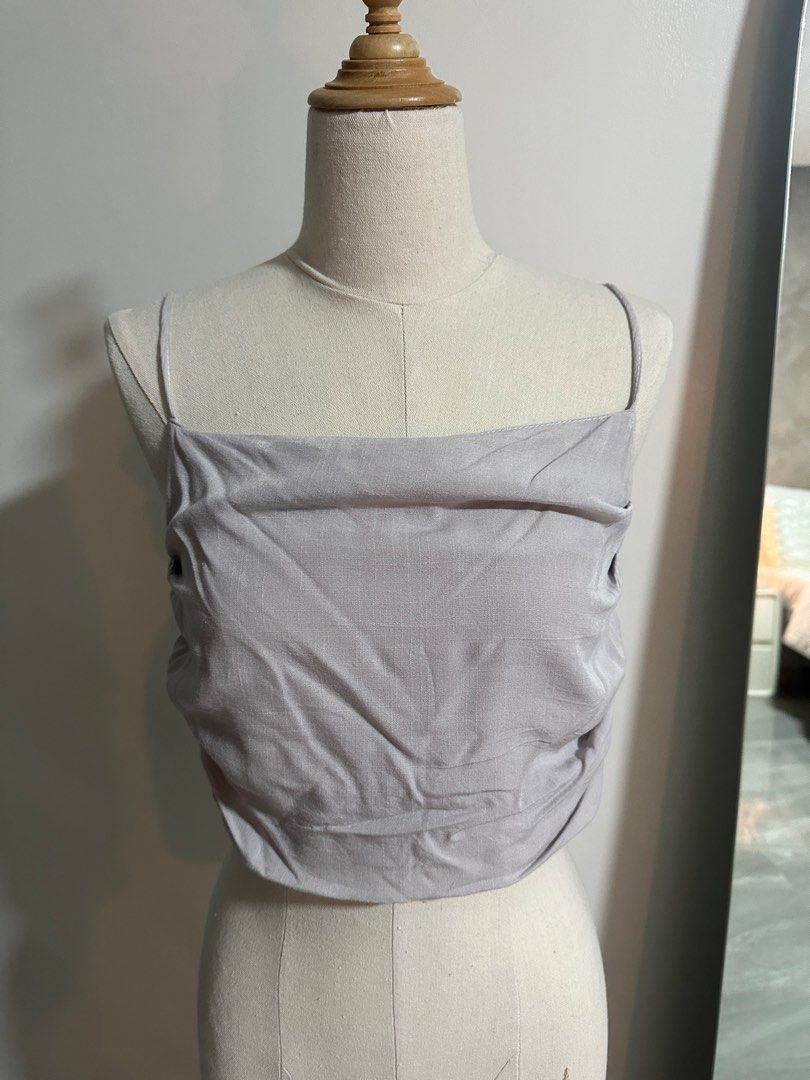 Coords (Sleeveless Top and Pants) (Category: Sets or Coordinates) located in Marikina City. Submitted by declutteringfatty (Listing ID 1385658181, Image 1). Description: Color: Light Gray Size: fits XS-S *Coords Set: Sleeveless Cropped Top and Pants *Light and thin fabric *Used but not abused.