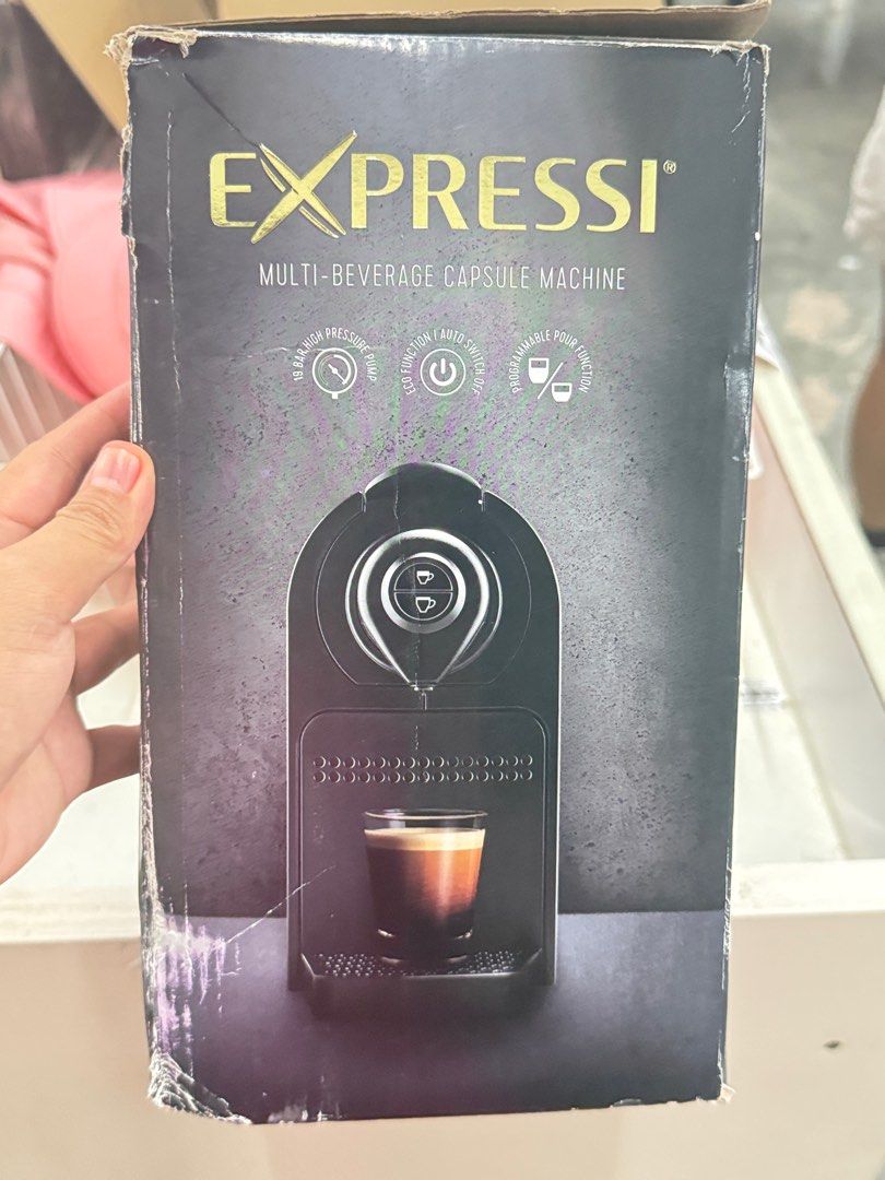 Expressi Multi-Beverage Capsule Machine (Category: Coffee Machines & Makers) located in Quezon City. Submitted by jtlaconsumergoodstrading (Listing ID 1385771264, Image 3). Description: HURRY! 10PCS LEFT 📌❗️📍COLOR BLACK AVAILABLE Expressi Multi-Beverage Capsule Machine” Brand : Expressi Model : EXP-19CCMB Volts : 220v Wattage: 1400w It is designed for brewing coffee and other beverages using capsules. It features a compact and stylish design, a