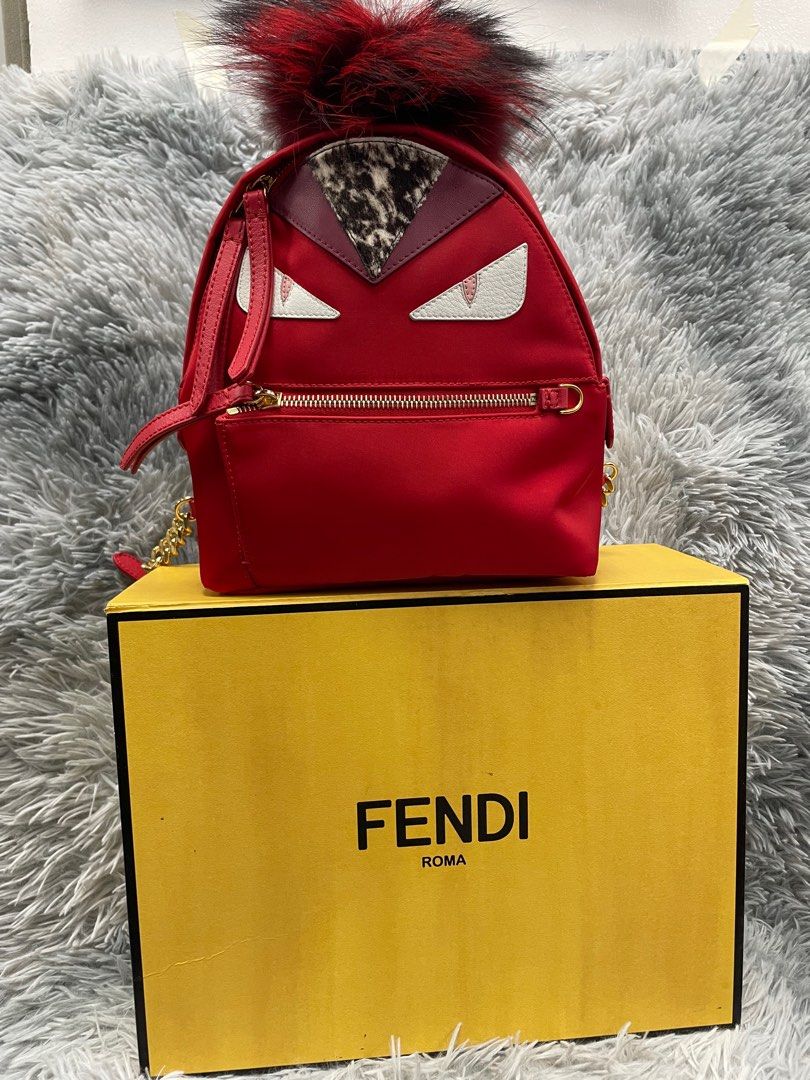 FENDI Red mini By the way Monster backpack (Category: Luxury Bags & Wallets) located in Manila. Submitted by luxemax_09 (Listing ID 1385698893, Image 2). Description: .
