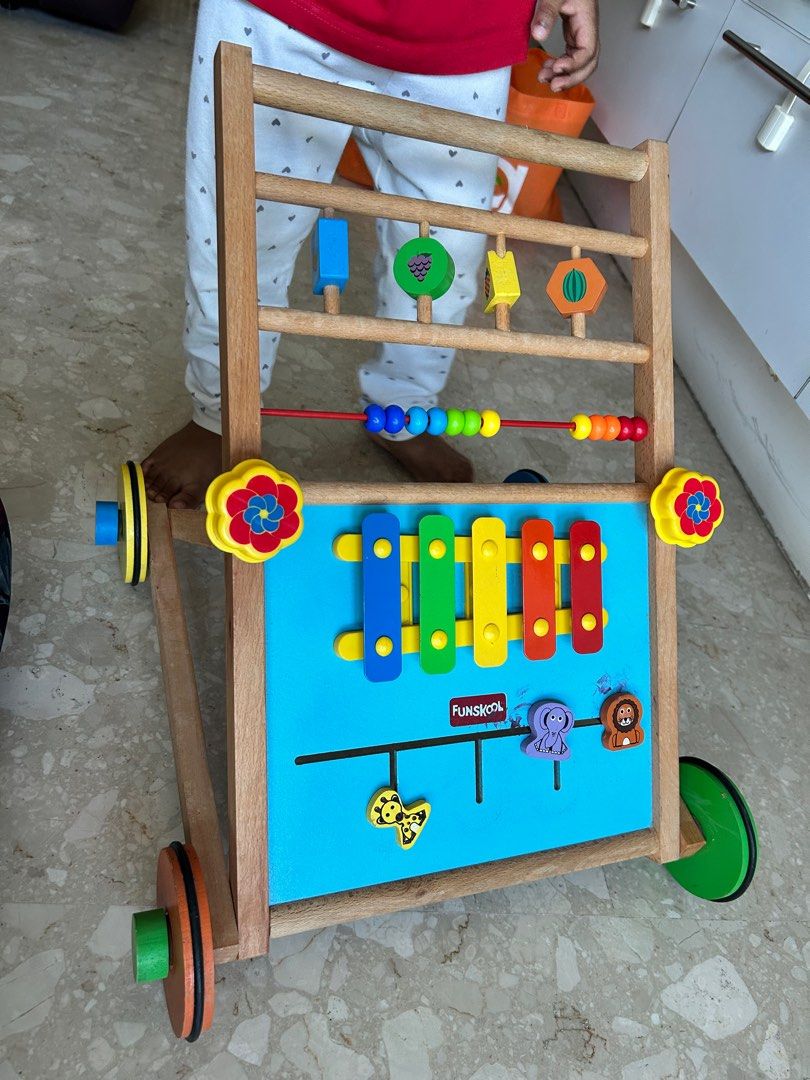 Funskool Wooden Activity Walker, Babies & Kids, Infant Playtime on ...