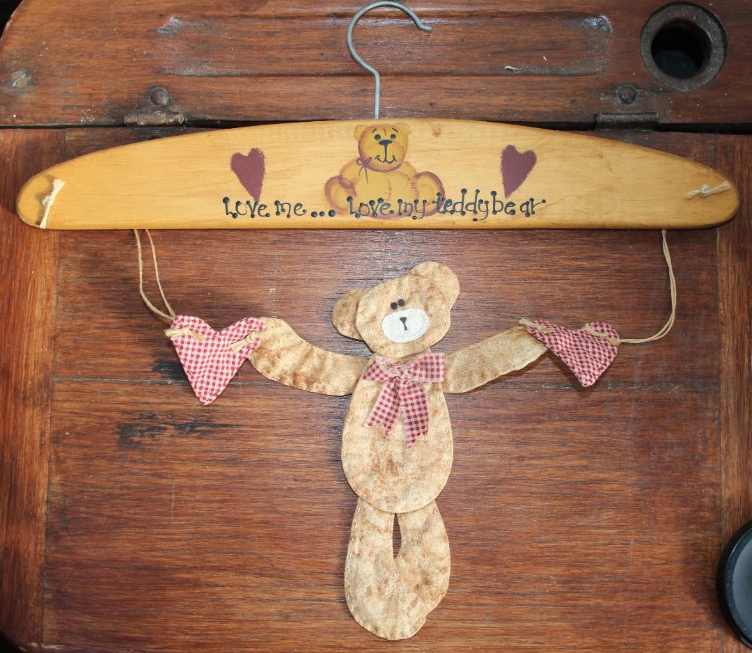 Preloved Teddy Bear Coat Hanger, Teddy Bear Coathanger (Category: Home Decor) located in Burnie. Submitted by tasmanianbeauties (Listing ID 1385805048, Image 1). Description: Preloved Teddy Bear Coat Hanger, Teddy Bear Coathanger Visit my website, www.tasmanianbeauties.com.au, for this and other great finds! Paypal and credit card facilities available. Love me.... Love my teddybear The perfect gift for that special lady in your life. It measures 