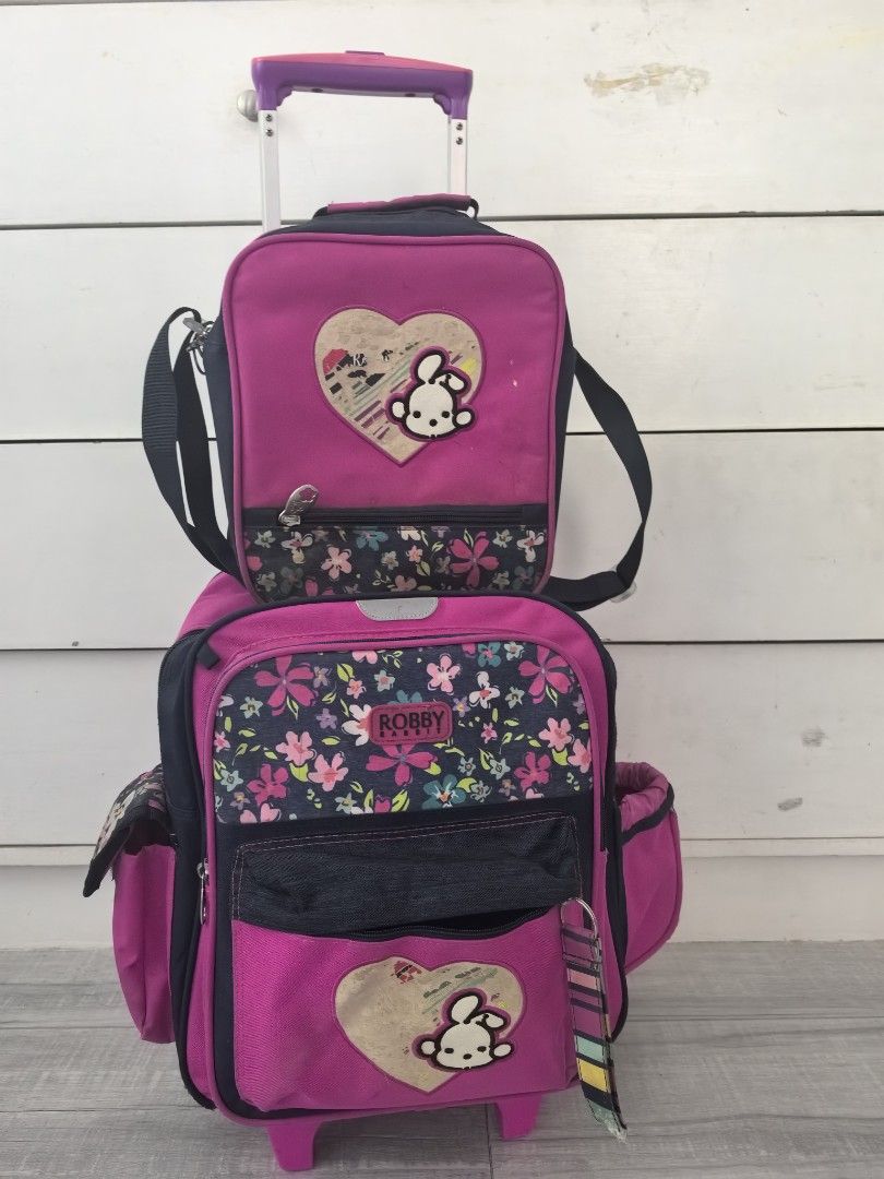Robby Rabbit School Bag (Category: Babies & Kids Fashion) located in Calamba. Submitted by ouryardfindsog (Listing ID 1385810508, Image 1). Description: Original Robby Rabbit stroller school bag -with lunch box -with rain cover Good condition just signs of usage and needs cleaning. Bought from The SM Store orig price was 3k+.