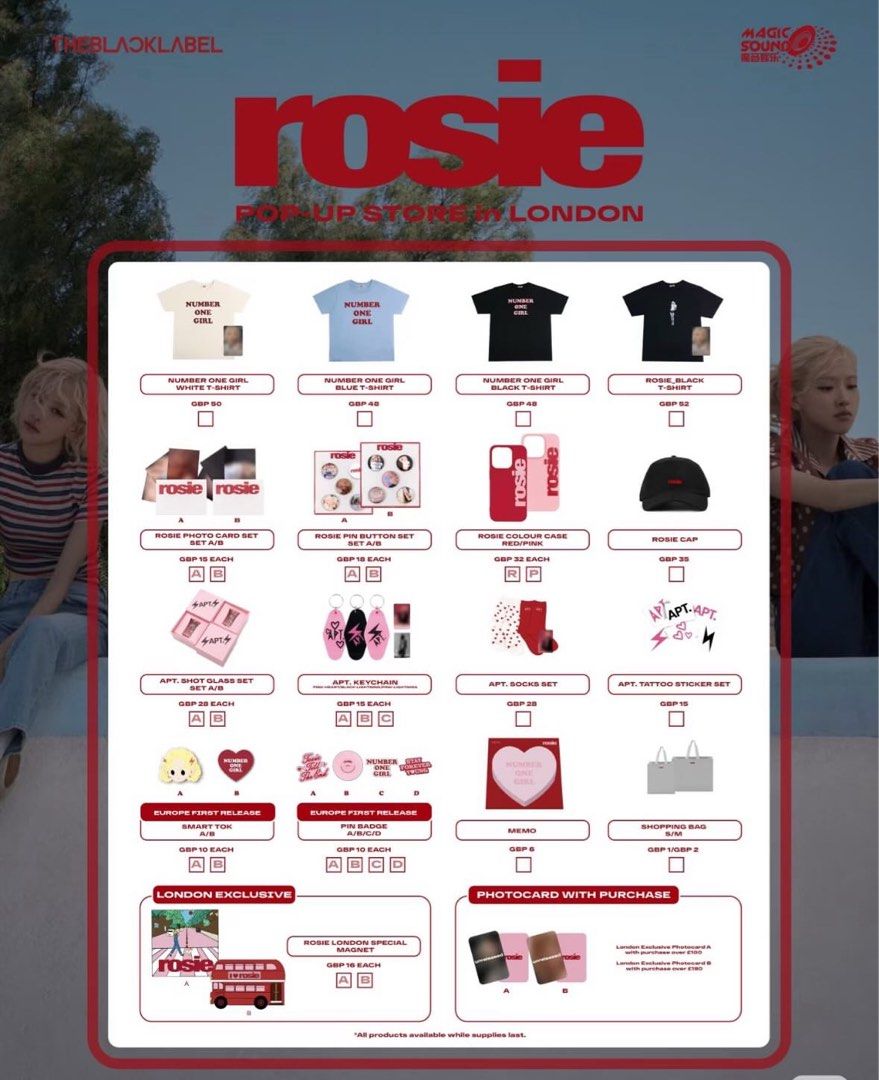 🇬🇧代購ROSIE London pop up, 預購- Carousell