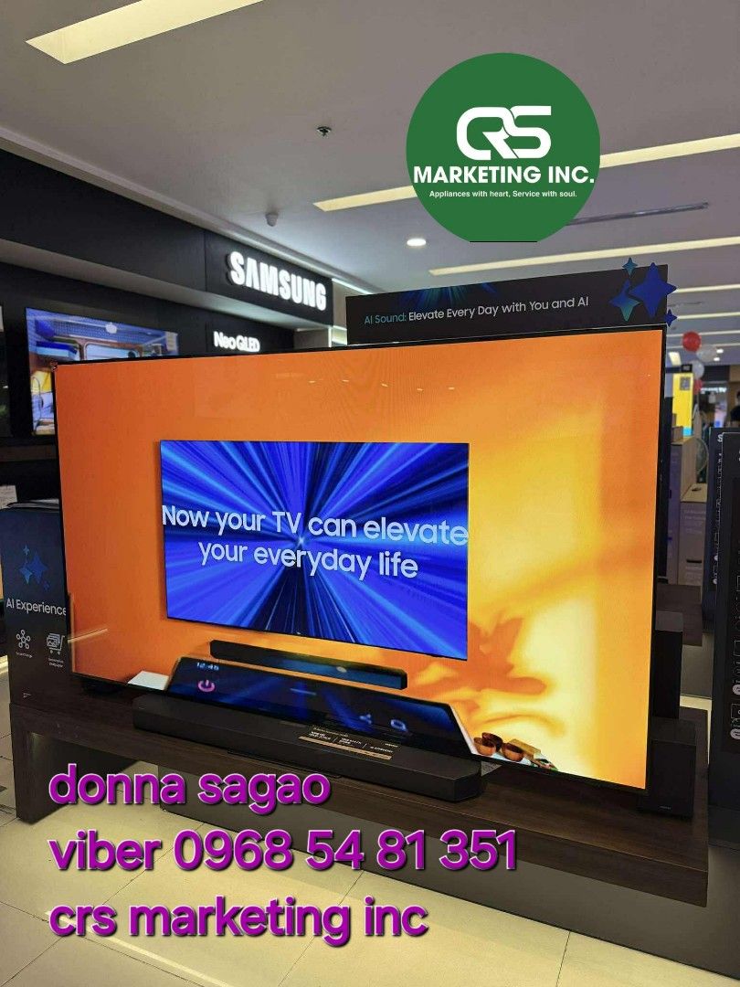Samsung oled (Category: TV) located in Manila. Submitted by donnasagao03665 (Listing ID 1385701198, Image 2). Description: 💚 SAMSUNG OLED TV 2025 MODEL FREE SOUNDBAR 55S95F 65S95F 77S95F 83S95F 55S85F 65S85F 💚 QA55S95F - 91,500 / T420 QA65S95F - 104,800 / S800D QA77S95F - 147,700 / Q800F QA83S95F - 217,300 / Q930F QA55S85F - 65,300 / T420 QA65S85F - 80,700 / S800D PRICE MAY CHANGE WITHOUT PRIOR NOTICE BRANDNEW AND SEALED 1 YR WARRANTY PARTS AND