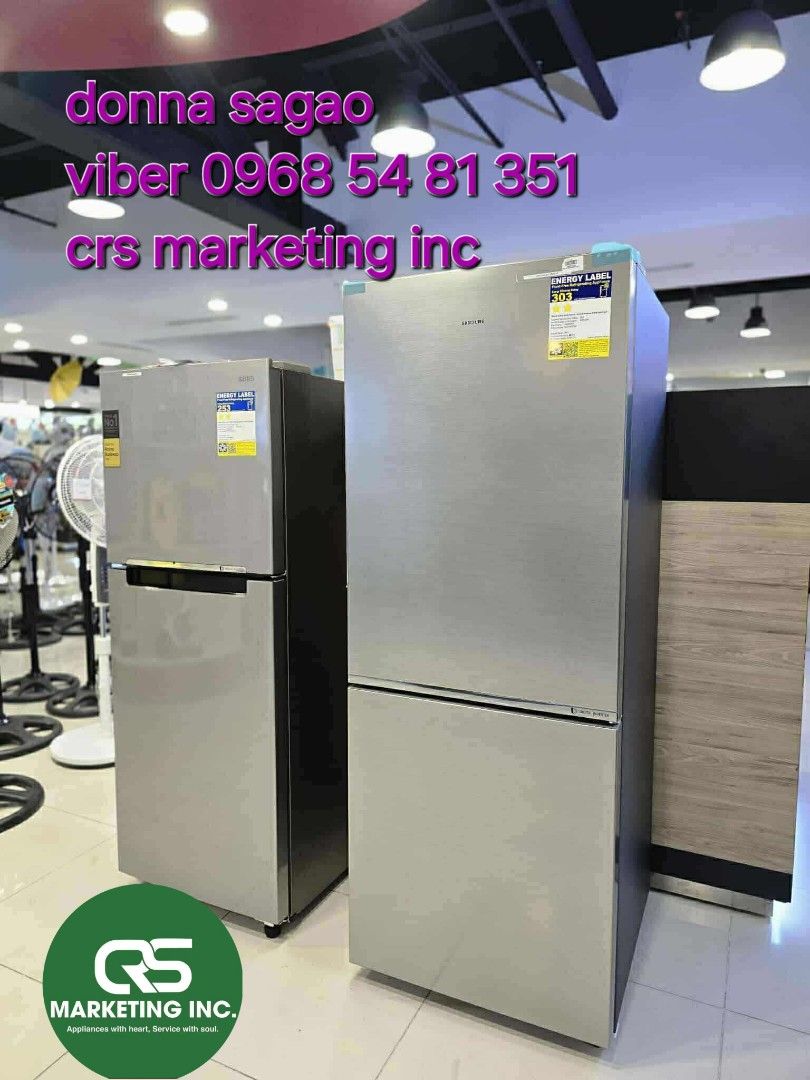Samsung refrigerator (Category: Refrigerators and Freezers) located in Manila. Submitted by donnasagao03665 (Listing ID 1385662247, Image 1). Description: 💚 SAMSUNG REFRIGERATOR TWO DOOR INVERTER NO FROST / SAMSUNG REF INVERTER 💚 RT20FARVDSA 7.4- 17,300 RT22M4033UT 8.4 - 19,300 RT25FARBDUT 9.1 - 21,000 RT31CG5424S9 10.8 - 22,700 INOX RT31CB564422 10.8 - 29,800 Bespoke Smarthing Clean Black RT31CB56448C 10.8 - 27,200 Bespoke White Pink RT35CG544