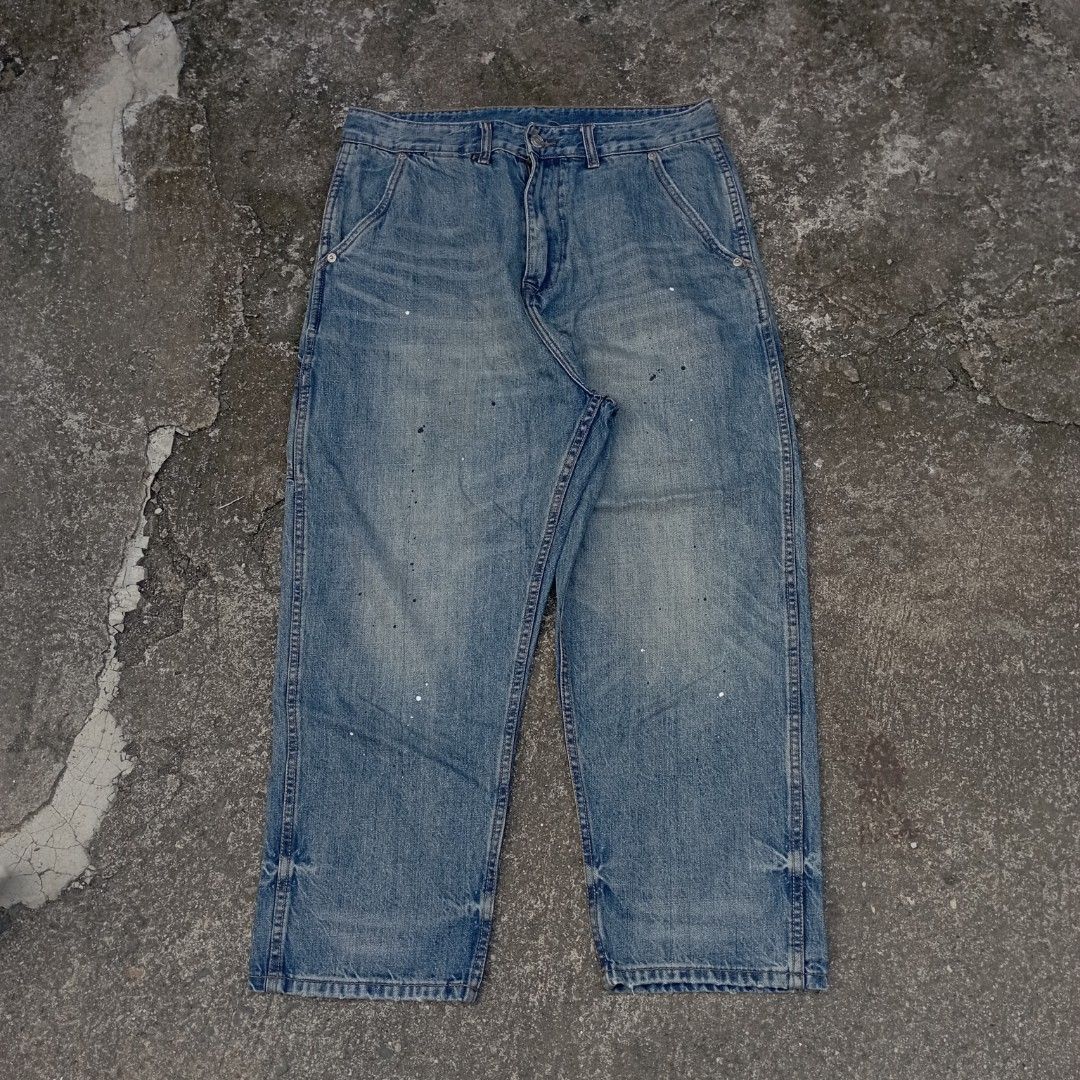 SMOKING LIFE Baggy Painter Pants (Category: Jeans) located in Manila. Submitted by 2ndhandclotheszn (Listing ID 1385708662, Image 1). Description: Waist: 34 Length: 36 Color/Wash: Light Washed Denim.