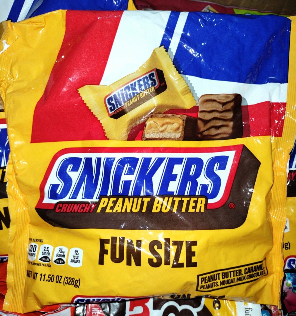 SNICKERS FunSize (Category: Local Eats) located in Taguig. Submitted by sani.choco (Listing ID 1385702800, Image 1). Description: ✨ SNICKERS FunSize Flavor: Peanut Butter Net wt: 326g 📌 Open for Reseller with a Huge DISCOUNT!!! Contact us at: 0968 862 0511 / 0976 381 5549 📍Shipping fee will be shouldered by a buyer.✨.