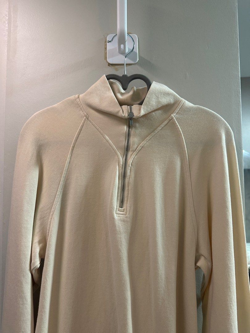 Sweater Dress (Category: Dresses) located in Marikina City. Submitted by declutteringfatty (Listing ID 1385731431, Image 2). Description: Color: Beige/Off White Size: fits S-M *Used but not abused *Fabric is quite thick.