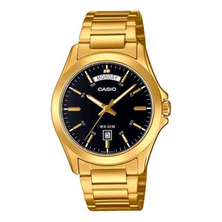 New arrival, super discounted price $508 Casio gold watch, gold case with black dial, classic combination, Date Day display, electroplated gold, stainless steel band, 50m water resistant, case diameter approx. 39mm, Hong Kong stock, local warranty64218266948482110