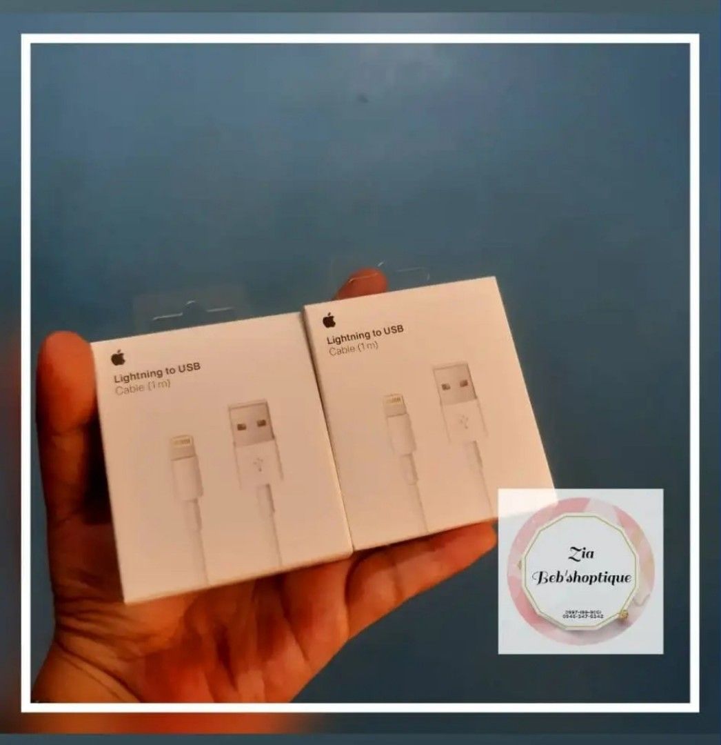 APPLE Lightning to USB iPhone charger (Category: Chargers & Cables) located in Manila. Submitted by ziabebshoptique (Listing ID 1390089233, Image 1). Description: 📢SALE APPLE ACCESSORIES IPHONE CHARGER Magsafe Wallet Case Apple Battery Pack white Battery Pack Clear Case iPhone Magnetic Clear Case Apple Earpods 3.5MM Apple Lightning Earpods Apple Lightning Cable Apple 5W adaptor Apple 12W Adaptor Apple 18W adaptor only Apple 20W adaptor only Appl