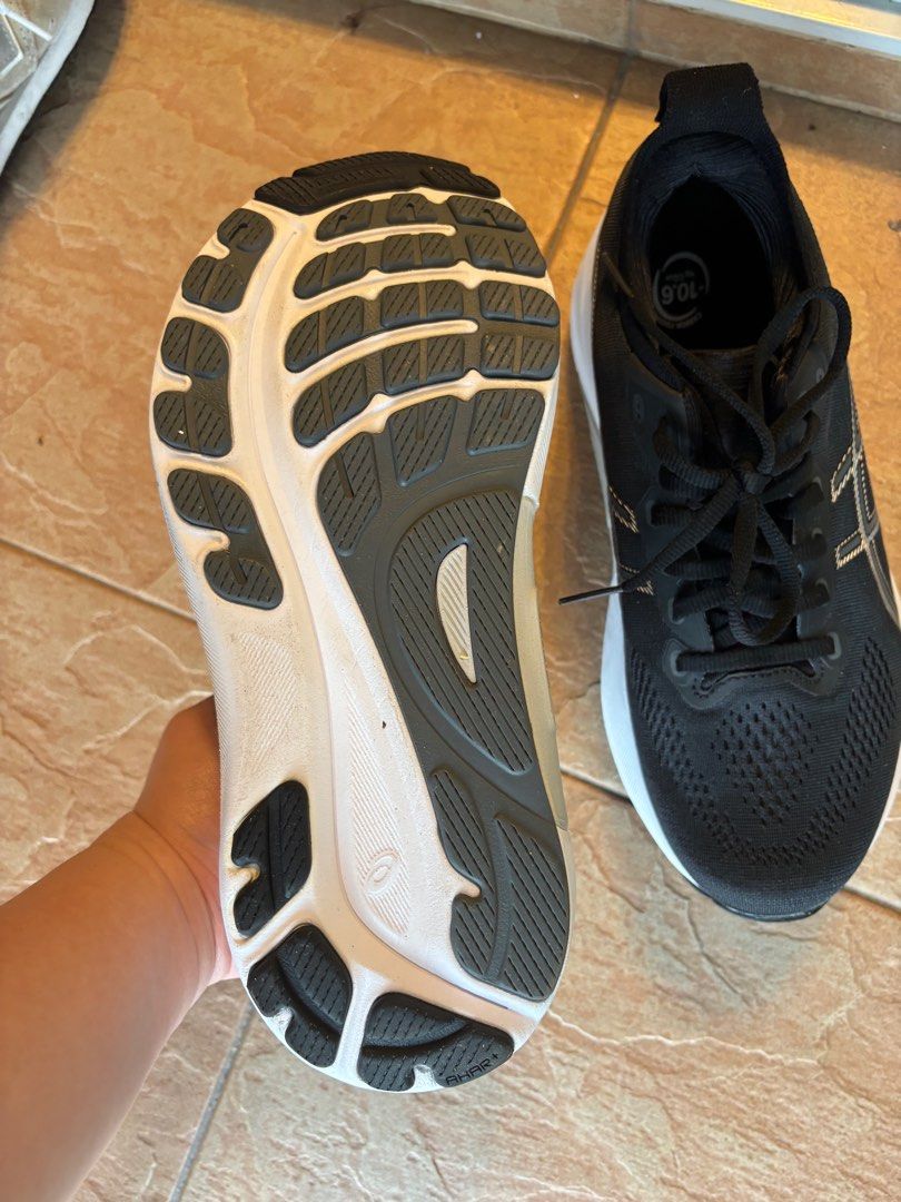 As good as new - ASICS Gel-Kayano Black Women's EU39.5 (Category: Sneakers) located in Singapore. Submitted by michtlf (Listing ID 1390047621, Image 3). Description: Size 39.5, standard width. Bought in Japan, sales person insisted this was my size. Wore only once for a 15 minutes walk in a shopping mall. Selling because shoe feels too big for me. .