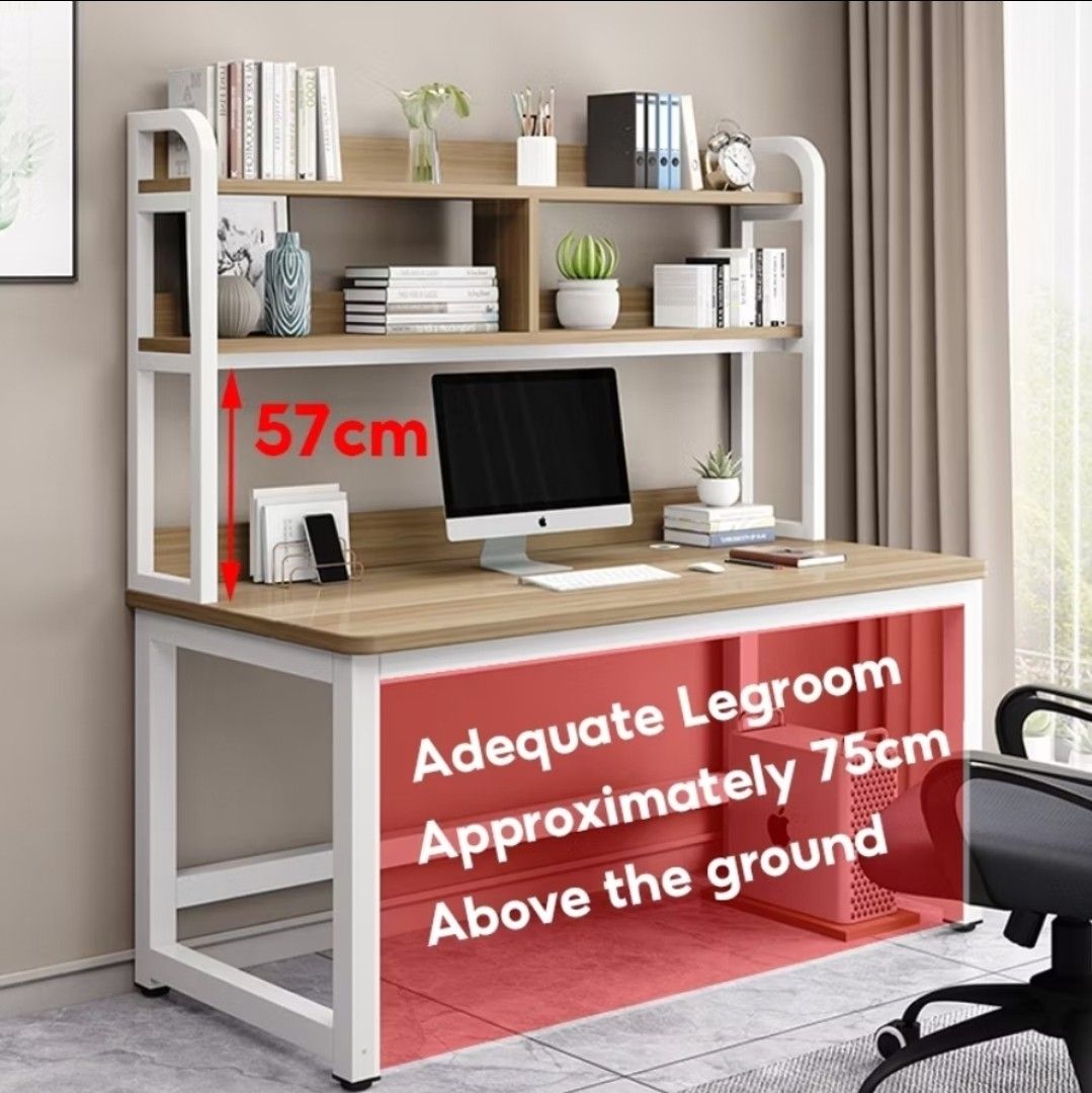 Computer study table with shelves storage display computer desk office ...