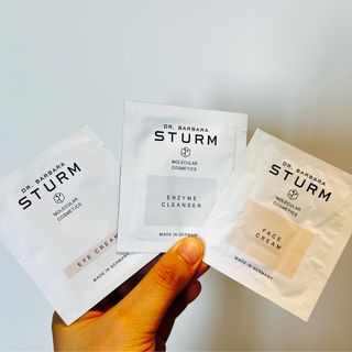 Perfect for travel trips❗Dr. Barbara Sturm, $150/ eye cream; $60/ face cream; $15/ enzyme cleanser64189508376321110