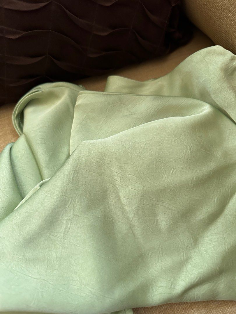 ELEGANT SATIN DRESS (Category: Dresses) located in Quezon City. Submitted by shopmythiings (Listing ID 1390217896, Image 2). Description: - beautiful satin - low side slit detail - frog button back closure Color on last photo is different cause of lighting only.