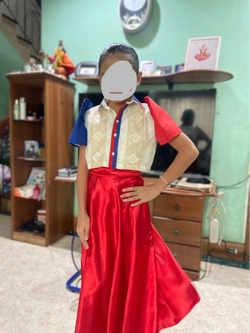 Filipiniana top (Category: Babies & Kids Fashion) located in Manila. Submitted by stufforyou2008 (Listing ID 1390080315, Image 2). Description: Cropped top blouse only Skirt not for sale Used 2 x Good as new Best fits - 6-9 yo .