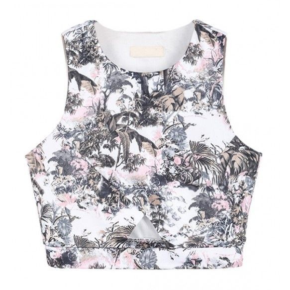Floral Sleeveless Crop Vest (Category: Sleeveless) located in Tuguegarao City. Submitted by heypeach_ (Listing ID 1390107978, Image 1). Description: 10/10 Double-lined M on tag but can fit to S.