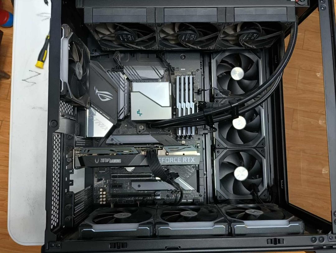 Gaming PC for Sale (Category: Desktops) located in Caloocan City. Submitted by luckystorm_1111 (Listing ID 1390136493, Image 3). Description: For sale gaming PC. Offer lang. Please research first for the price of the parts. Thanks! CPU: Ryzen 9 5900x GPU: ZOTAC GAMING RTX 3060ti PSU: Seasonic FOCUS GX 750w MOBO: ASUS ROG STRIX x570-f SSD: Samsung 980 Pro 1TB SSD: WD SN850 M.2 MVME 1TB RAM: G SKILL Trident NEO 4x16GB 3600mhz AIO COOLER: Deepcool L