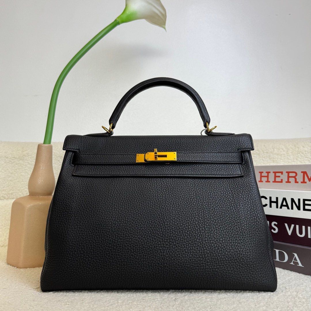 Hermes Kelly 32 Togo Black (Category: Luxury Bags & Wallets) located in Manila. Submitted by cjv.luxury (Listing ID 1390051142, Image 2). Description: CJV- 34041 Inclusions: Dr.Runway, Dustbag, Strap, Lockset ✅ All items are available for 3 months layaway ✅ For cash buyers, items are negotiable. Just shoot your offer ✅ Trades are welcome, you can bring other luxury bags/items that you wish to sell and we can convert it to store credit. 💯 We are 
