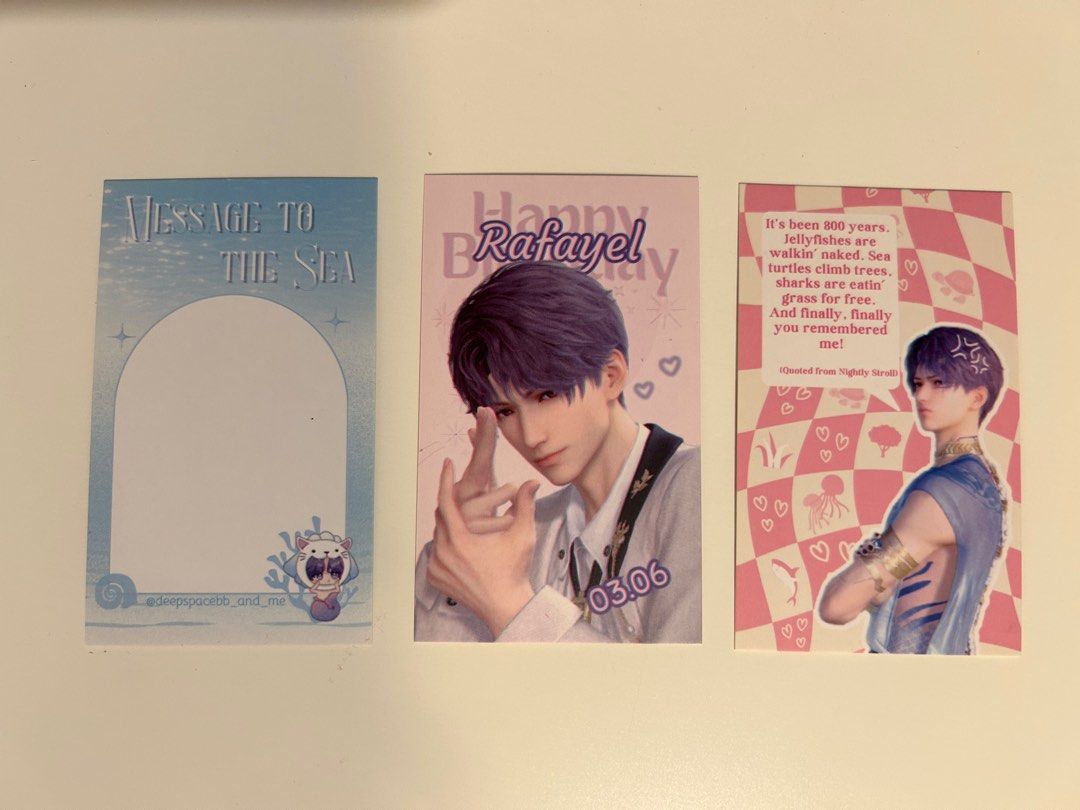 Love and Deepspace Rafayel Fanmade Birthday Cards, Hobbies & Toys ...